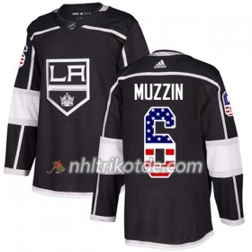 Los Angeles Kings Trikot Jake Muzzin 6 Adidas 2017-2018 Schwarz USA Flag Fashion Authentic - Herren